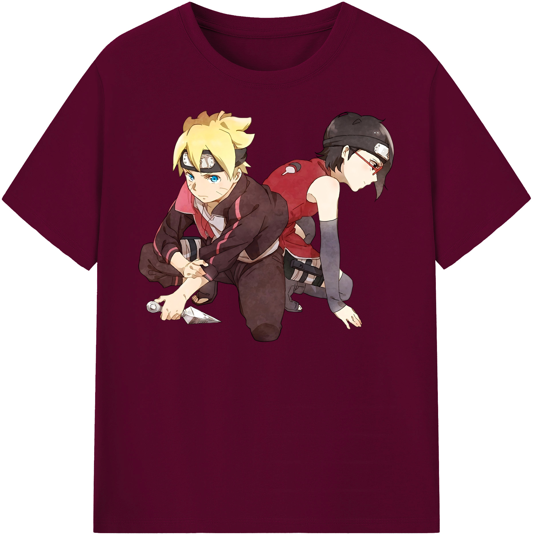 （画像用） NARUTO -ナルト- うちは サラダ Uchiha Sarada レディースカジュアルプリントTシャツ（綿100％）